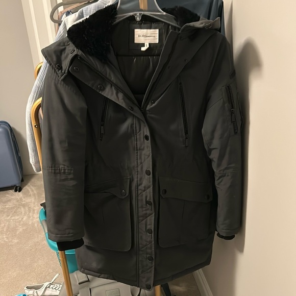 BCBGeneration Women's Gray Parka Coat - Picture 4 of 5